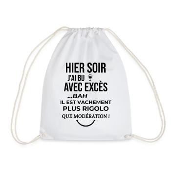 cadeau homme femme humour drole alcool soiree fete - Sac de sport léger - blanc - Devant