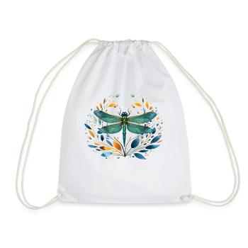 Libelle Dragonfly - Drawstring Bag - white - Front