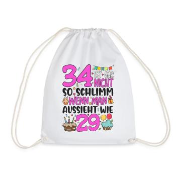 34e anniversaire femmes 34 ans n’est pas si mal - Sac de sport léger - blanc - Devant