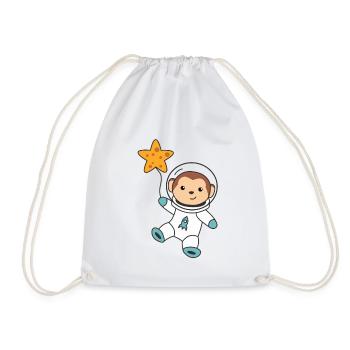 Cute Space Monkey Astronauts Universe - Drawstring Bag - white - Front