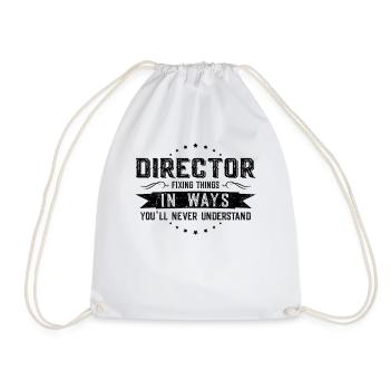 Director Colleagues Gift Profession Saying Funny - Drawstring Bag - white - Front