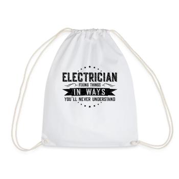 Elektriker Kollegen Geschenk Beruf Spruch Lustig - Turnbeutel - Weiß - Vorne