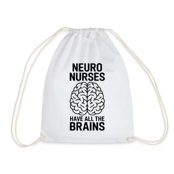 Neuro Nurse Pflegefachkraft Neurologie Geschenk - Turnbeutel - Weiß - Vorne