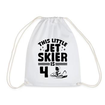 This little jet skier is 4 Years Old - Baby Jetski - Turnbeutel - Weiß - Vorne