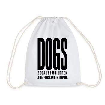 Chiens sur les enfants Drôle Audacieux Amoureux des chiens Humour - Sac de sport léger - blanc - Devant