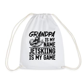 Grandpa is my name Jetskiing is my game - Jetski G - Drawstring Bag - white - Front