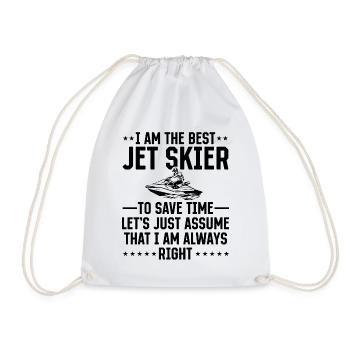 I am the best jet skier - Funny Jetski Rider - Drawstring Bag - white - Front