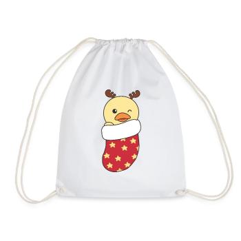Canards mignons en chaussette de Noël pour canard de Noël - Sac de sport léger - blanc - Devant