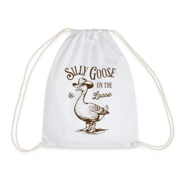 Silly Goose sur le design lâche de style vintage - Sac de sport léger - blanc - Devant