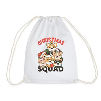 Corgi Christmas Tree Christmas Squad Dogs - Drawstring Bag - white - Front