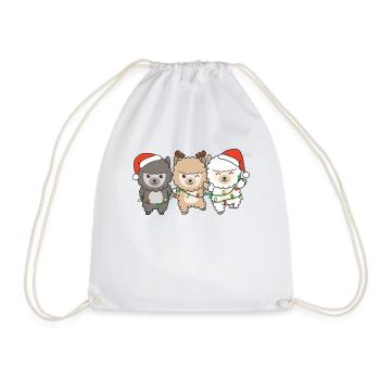 Alpaca Christmas Winter Animals Alpaca - Drawstring Bag - white - Front