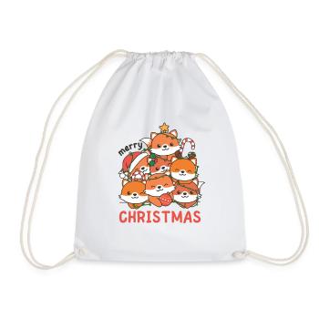 Renard Arbre de Noël Joyeux Noël - Sac de sport léger - blanc - Devant