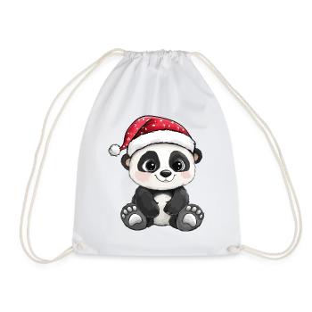 Panda Christmas Cute Cute Xmas Christmassy - Drawstring Bag - white - Front