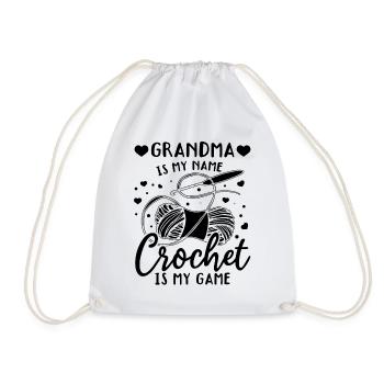Mamie c’est mon prénom Le crochet c’est mon jeu - Crochet Gr - Sac de sport léger - blanc - Devant