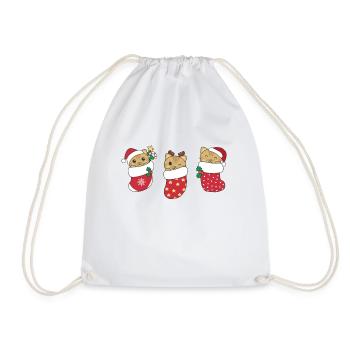Chats mignons en chaussettes de Noël pour Noël - Sac de sport léger - blanc - Devant