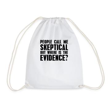 People skeptically call me science humor - Drawstring Bag - white - Front