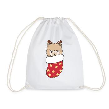 De jolis alpagas en chaussettes de Noël - Sac de sport léger - blanc - Devant
