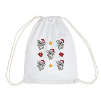 Souris Noël Hiver Animaux Souris - Sac de sport léger - blanc - Devant