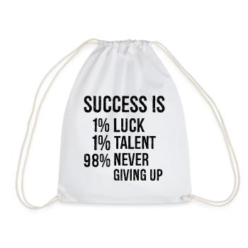 success Is 1 luck 1 talent 98 never giving up - Sac de sport léger - blanc - Devant