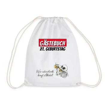 27th Birthday Guestbook Signatures Alcohol - Drawstring Bag - white - Front