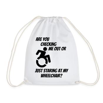 Allez-vous me vérifier, moi ou mon fauteuil roulant ? # - Sac de sport léger - blanc - Devant
