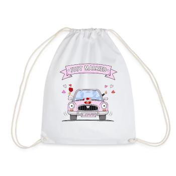 Just Married Hochzeitsauto rosa - Turnbeutel - Weiß - Vorne