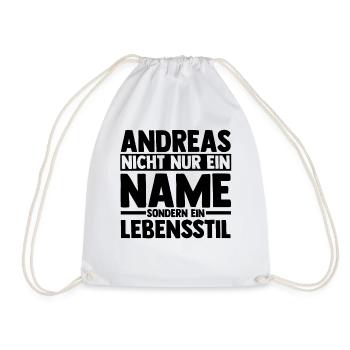 First name Andreas - Drawstring Bag - white - Front
