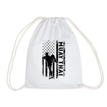 Muay Thai Drapeau américain Muay Thai Fighter - Sac de sport léger - blanc - Devant