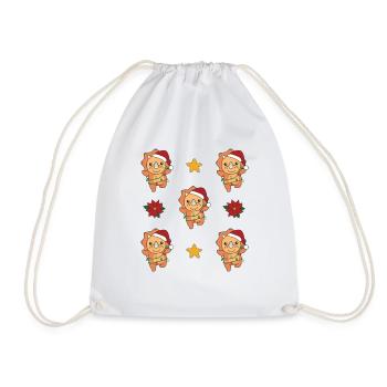 Tricératops Noël Hiver Animaux Dinos - Sac de sport léger - blanc - Devant