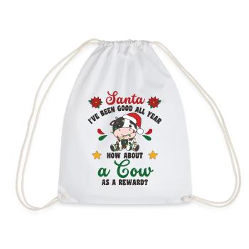Je veux une vache pour Noël vaches douces - Sac de sport léger - blanc - Devant