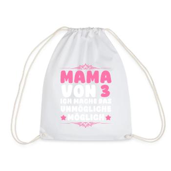 Mama Von 3 Kindern - Turnbeutel - Weiß - Vorne