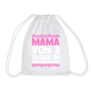 Mama Von 3 Kindern - Turnbeutel - Weiß - Vorne