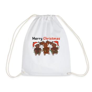 Okapi Christmas Winter Animals Okapi - Drawstring Bag - white - Front