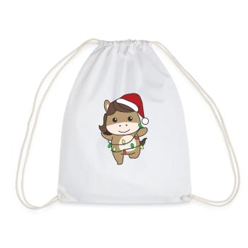 Cheval Noël Hiver Animaux Chevaux - Sac de sport léger - blanc - Devant