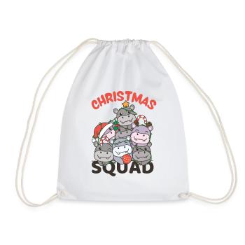 Hippopotame arbre de Noël Escouade de Noël hippopotames - Sac de sport léger - blanc - Devant