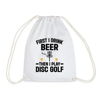D’abord je bois de la bière puis je joue au disc golf - Disc Go - Sac de sport léger - blanc - Devant