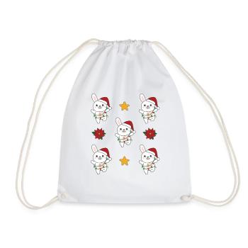 Lapin Noël Animaux d’hiver Lapins - Sac de sport léger - blanc - Devant