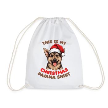 German Shepherd Christmas Pajamas Dogs - Drawstring Bag - white - Front