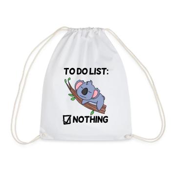 Funny Saying Funny Sayings - Koala Motif - Drawstring Bag - white - Front