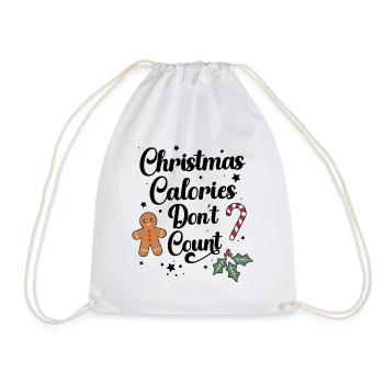 Christmas Calories Don't Count - Drawstring Bag - white - Front