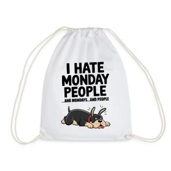 Je déteste le lundi Citation sarcastique de chien drôle - Sac de sport léger - blanc - Devant