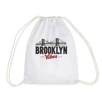 Brooklyn Vibes Bridge New York City New York - Drawstring Bag - white - Front