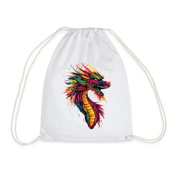 Dragon Mythical Creature Dragon Lover Fire Dragon - Drawstring Bag - white - Front