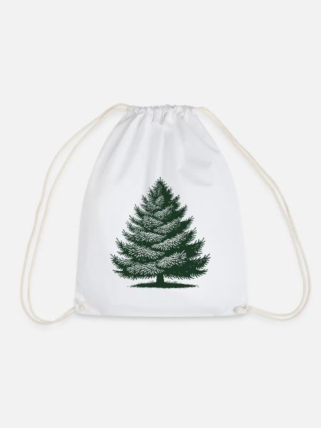 Weihnachtlicher Tannenbaum - Turnbeutel - Weiß