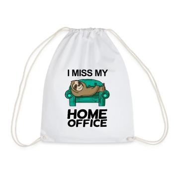 Home Office Saying Funny - Drawstring Bag - white - Front
