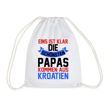 Croats Dad Father Father's Day Hrvatska Croatia - Drawstring Bag - white - Front