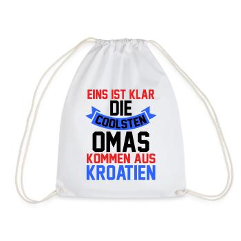 Kroaten Oma Großmutter Kroatin Hrvatska Kroatien - Turnbeutel - Weiß - Vorne