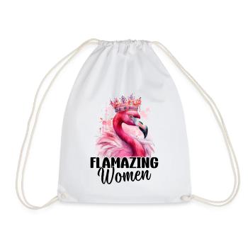 Flamazing Women Flamingo Girl - Drawstring Bag - white - Front