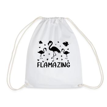 Flamazing Flamingos Pink Flamingo - Drawstring Bag - white - Front