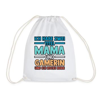 Mom Gamer Gamer Gaming Mom - Drawstring Bag - white - Front